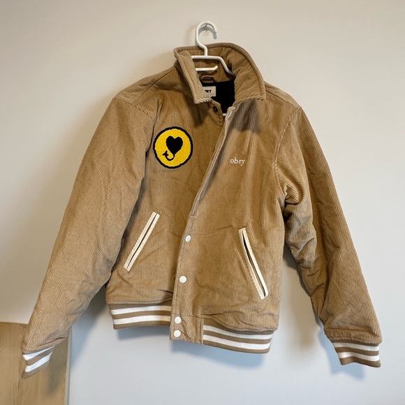 UO OBEY unwound corduroy varsity jacket size S NWOT - Picture 6 of 6